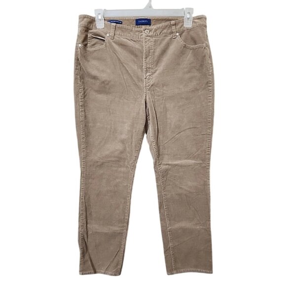 NWT Talbots Women's 16P Flawless High-Waist Straight-Leg Pants Corduroy tan Brow - Picture 1 of 11